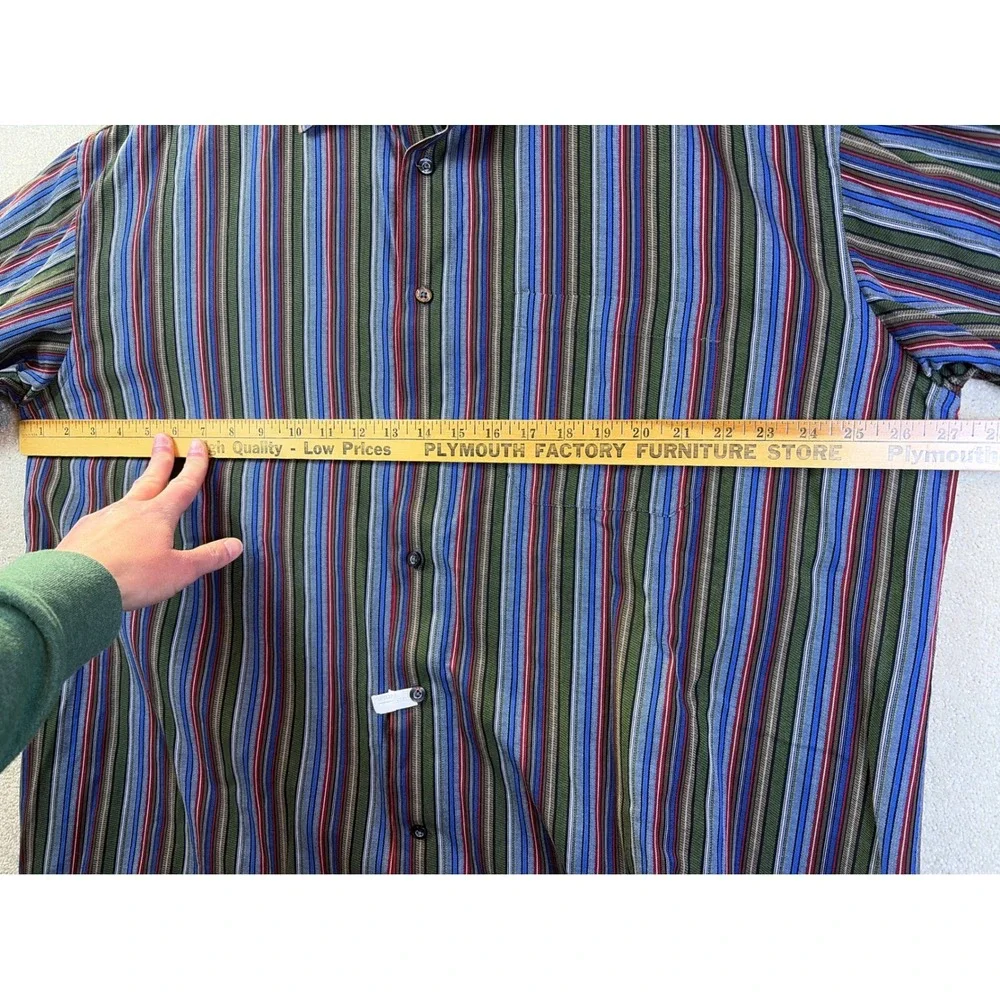 Johnston & Murphy Shirt‎ Men's XXL Multicolor Striped Long Sleeve Button Down